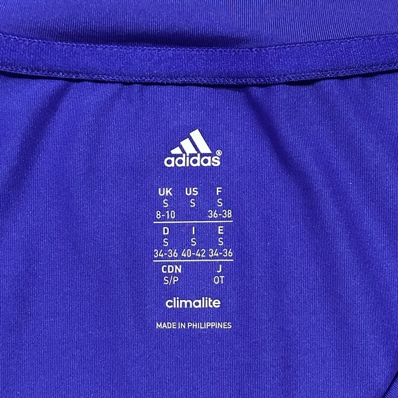 ADIDAS Climalite V-Neck Women's T-Shirt Purple | Small - Picture 2 of 2